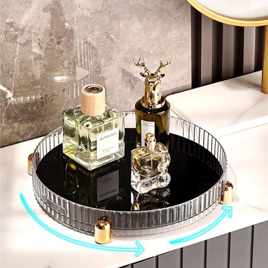 Make-up parfumorganizer 360° draaibare cosmetische organisator schoonheidsorganisator cosmetische lade met grote capaciteit voor kaptafel badkamerwerkblad transparant