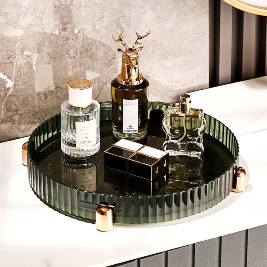 Make-up parfumorganizer 360° roterende cosmetische organisator schoonheidsorganisator cosmetische lade met grote capaciteit voor kaptafel badkamerijdelheid aanrecht groen