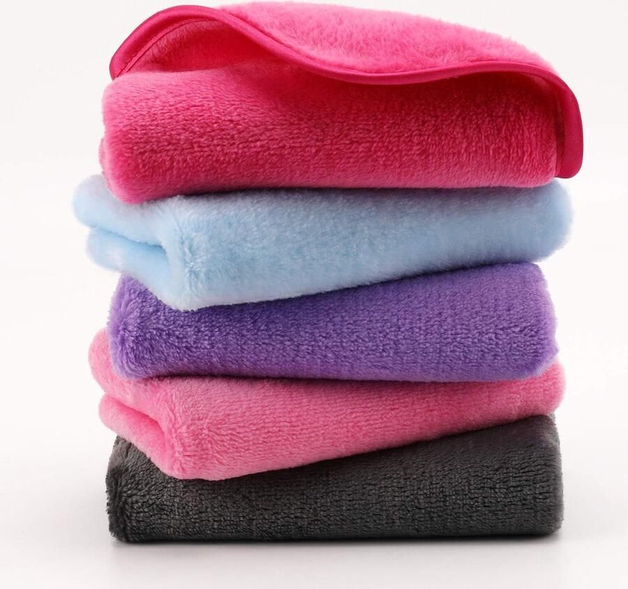 Make-up remover doek (7-pack) herbruikbare microvezel gezichtsreinigingshanddoek super zachte en absorberende make-up wissen voor oogmake-up verwijderen gezichtsdoekje veilig voor alle huid