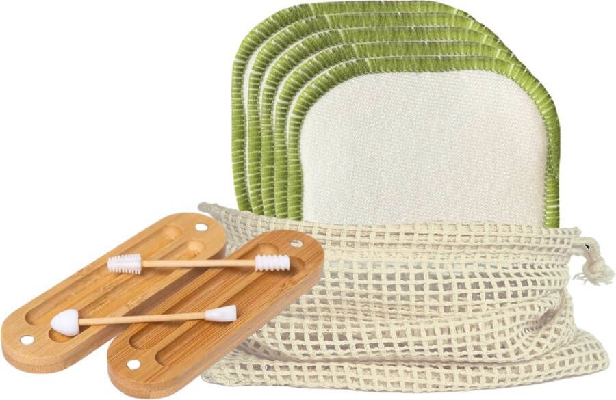 Green-goose 5 Herbruikbare Wattenschijfjes XL Extra Zacht Herbuikbare Make-up Pads Medium Zacht Duurzame Wattenschijfjes GOTS Gecertificeerd Biokatoen