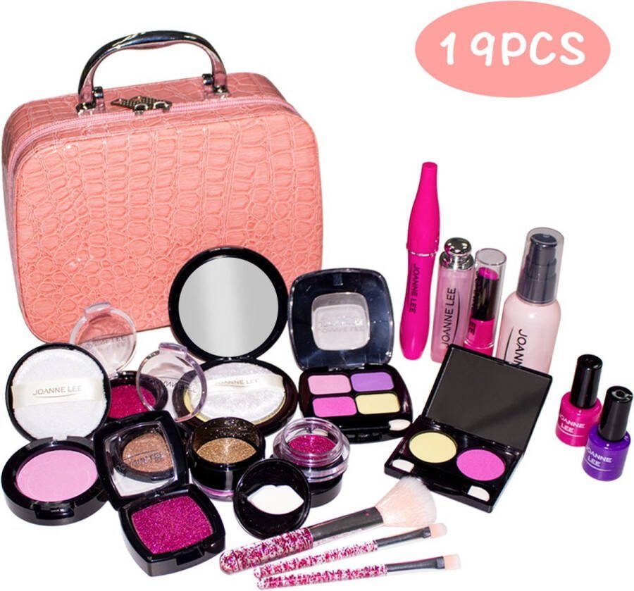 Make-up speelgoed voor kinderen Make-up tas speelgoed 19 realistische cosmetica-onderdelen Doe alsof make-up spel voor meisjes Verjaardagscadeau Voor meisjes en prinsessen 3+