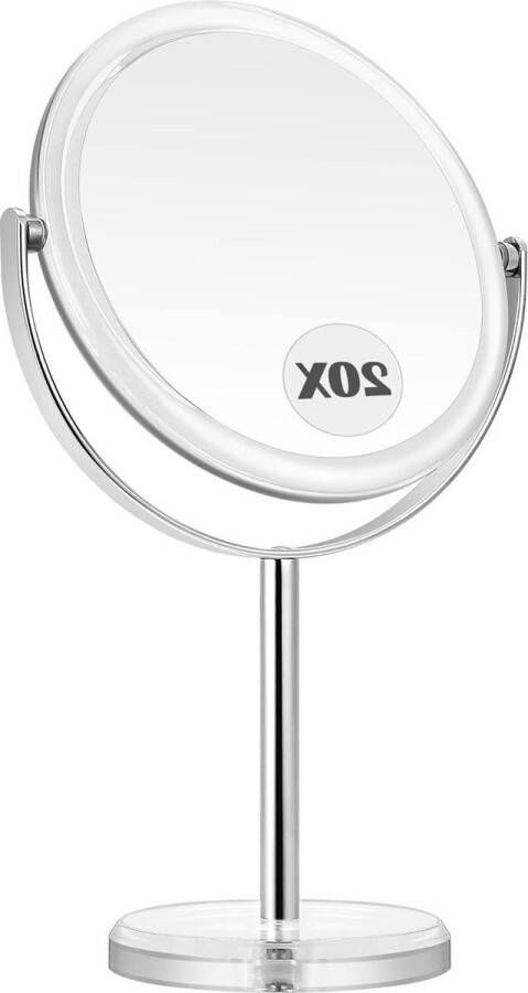 Make-up spiegel 20 x vergrotingsspiegel dubbelzijdige badkamer slaapkamer 360° rotatie standaard tafelvergrote