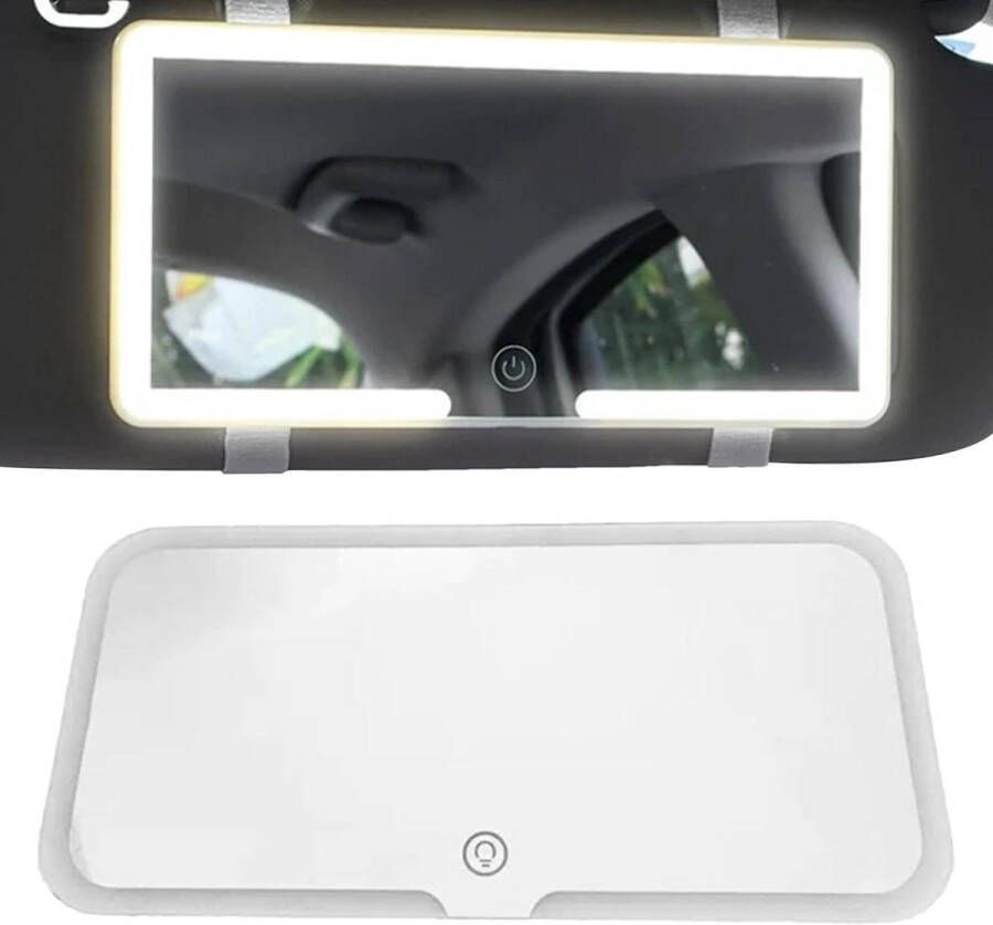 Make-up spiegel auto zonneklep spiegel met licht universele autovizier cosmetische spiegel met 3 lichtmodi