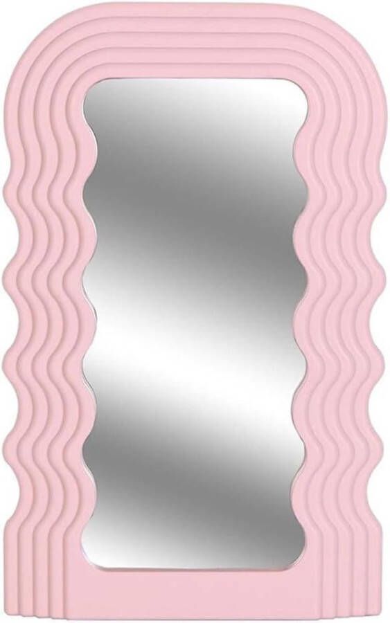 Make-up Spiegel Desktop Decoratieve Spiegel Onregelmatig Frame Muur Opknoping Roze