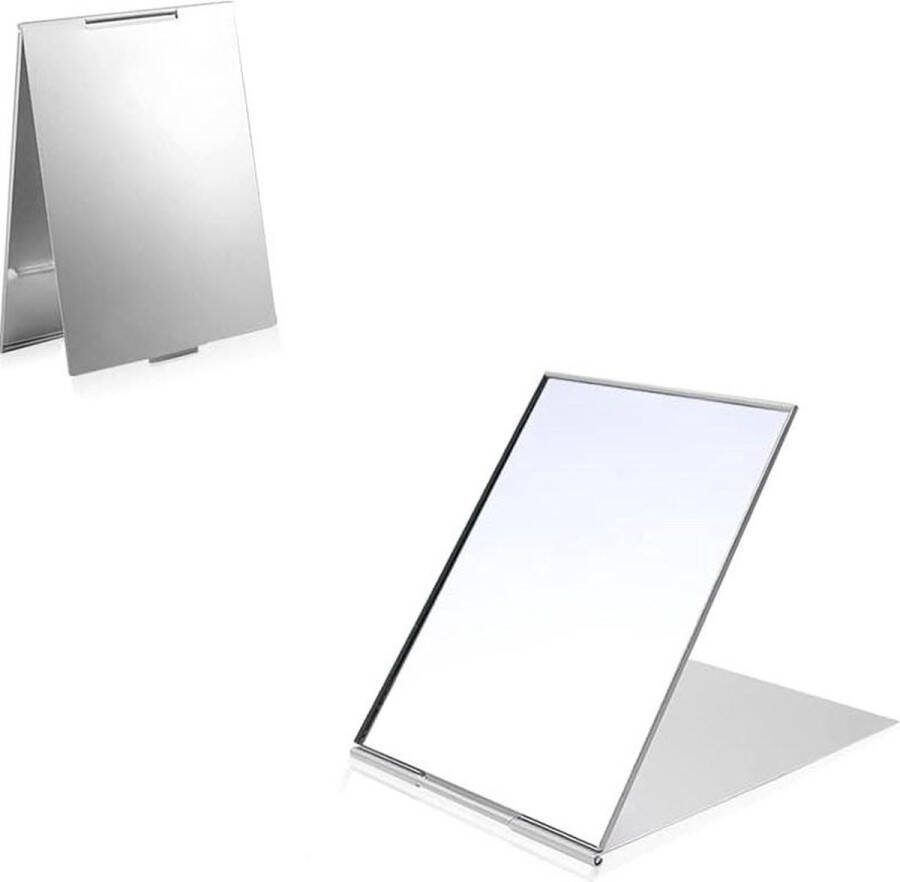 Make-up Spiegel Draagbare Vouwspiegel Aluminium Shell Gemakkelijk mee te nemen Reizen Desktop Vouwspiegel Mini Formaat 8.3 × 5 cm XXS