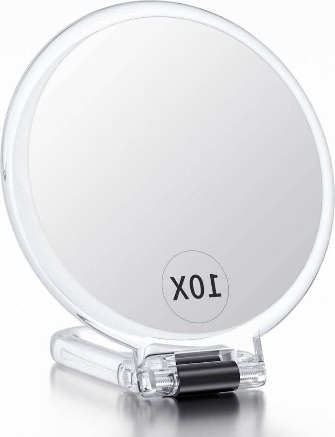 Make-up Spiegel Handspiegel met handvat 10X-1X Dubbelzijdige vergrotende standaard opvouwbare compacte spiegel voor make-up draagbare reismake-upspiegel voor vrouwen