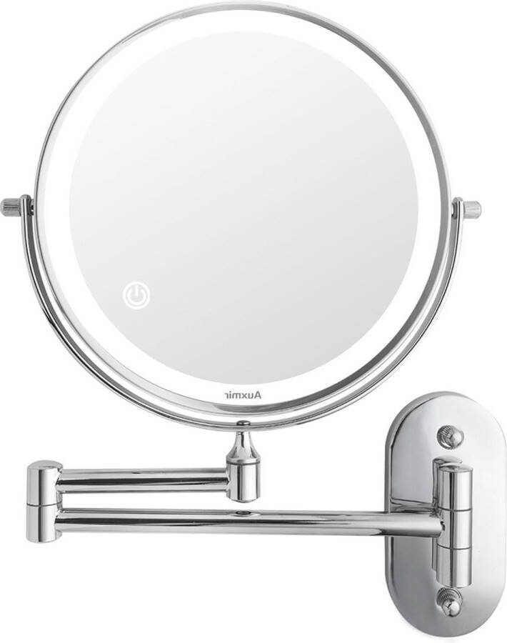 Make-up Spiegel Led-Verlichting 1 10X Vergroting Dimbaar Touch-Schakelaar Batterij Scheerspiegel Dubbelzijdig 360° Draaibaar Wandmontage Badkamer Spa Hotel