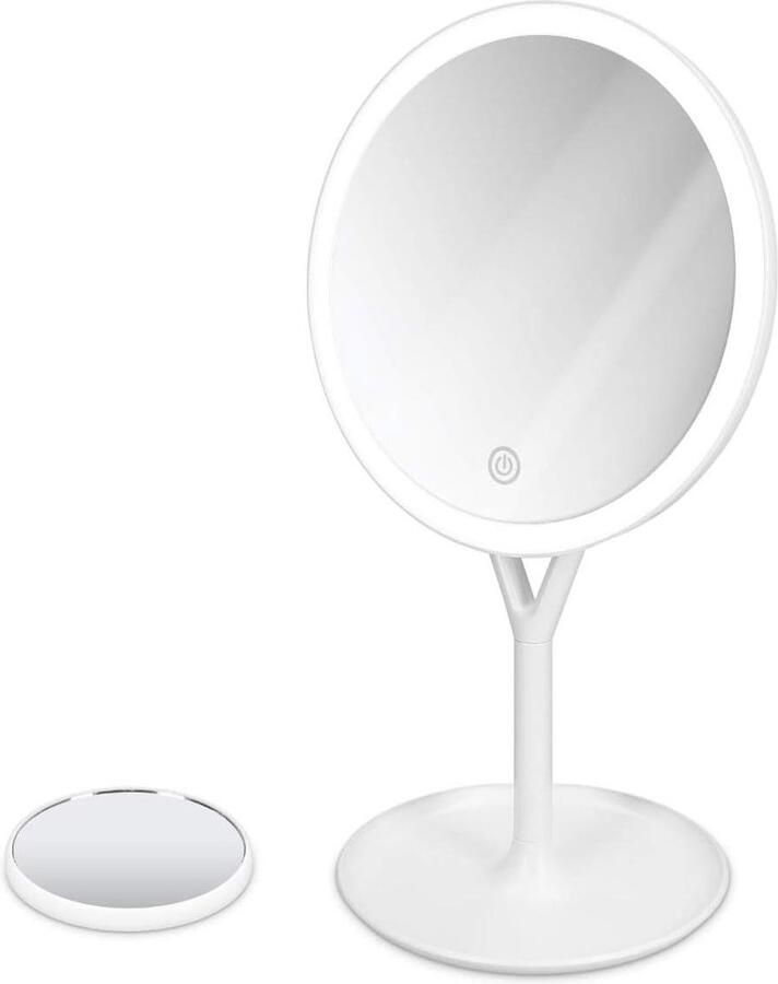 Make-up spiegel met LED-verlichting en 5x vergroting Dimbare verlichting Wit