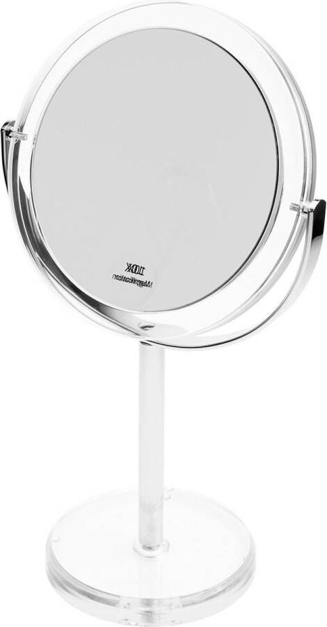 Make-up Spiegel Rond Tweezijdig Vergroting Vrijstaand Ø 16cm Hoogte 305cm Acryl Make-upspiegel