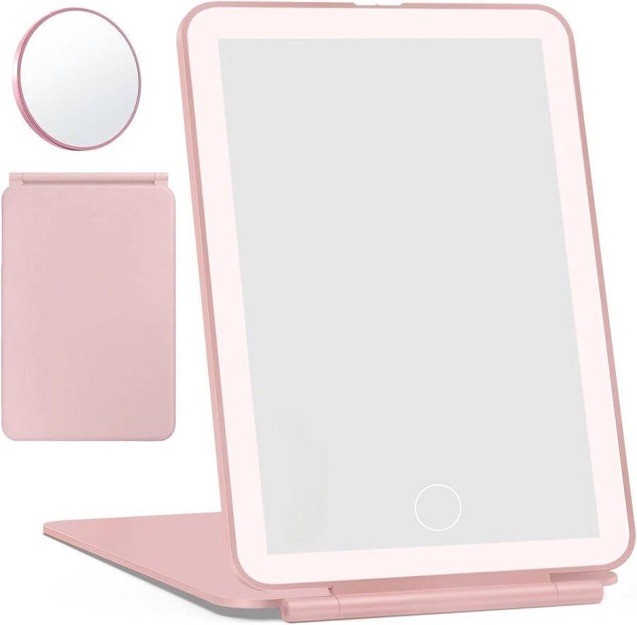 Make-up Spiegel Roze Verlichte Vanity Spiegel met Vergroting