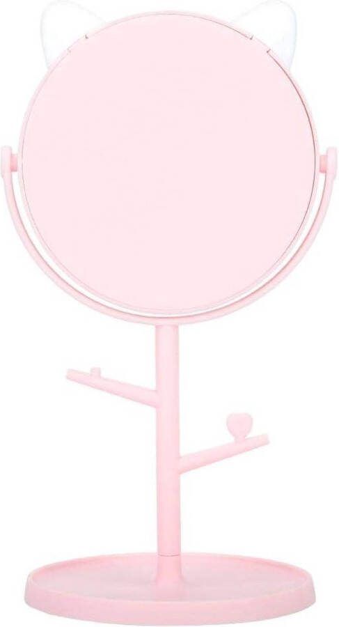 Make-up Spiegel Schattige Desktop Cosmetische Spiegel Met Dienblad Draaibare Cosmetische Spiegel Tafel Bureauspiegel (2 #)