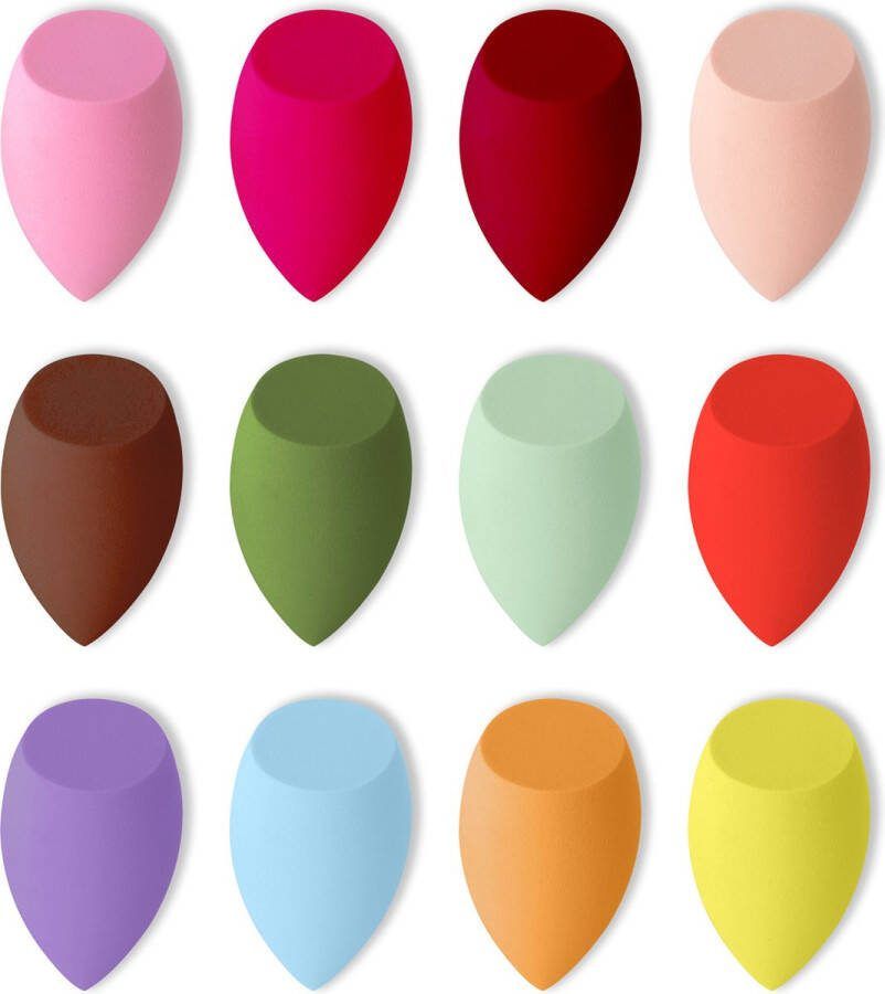 Make Up Spons 12 stuks Sponsjes Zacht Perfecte Beautyblender Beauty Blender Latex vrij Make-up ei Foundation blender Applicator Make-up