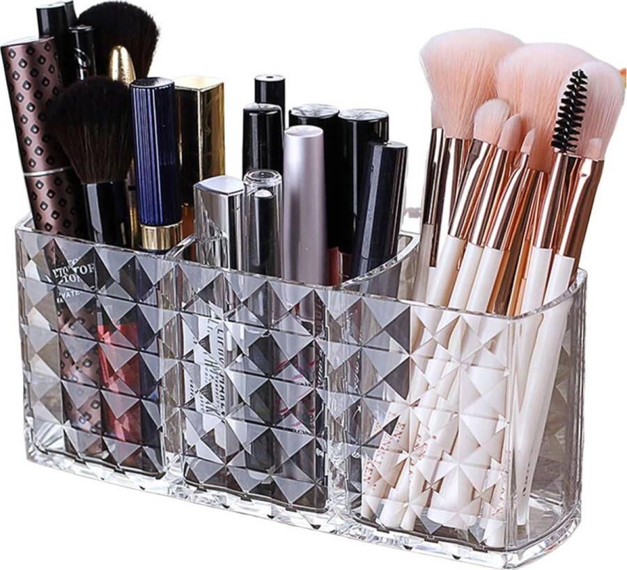 Make-upborstelhouder make-up organizer cosmetische organizer ideaal voor het organiseren van uw kaptafel met verstandig geplaatste make-upspullen