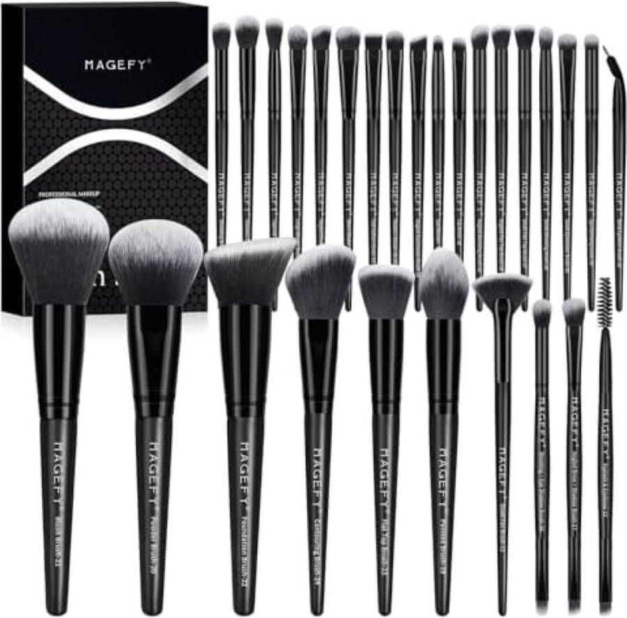 Make-upkwastenset professionele 28-delige set make-up kwasten premium foundation gezicht ogen lippen oogschaduw kwast cosmeticakwast set met zwarte geschenkdoos