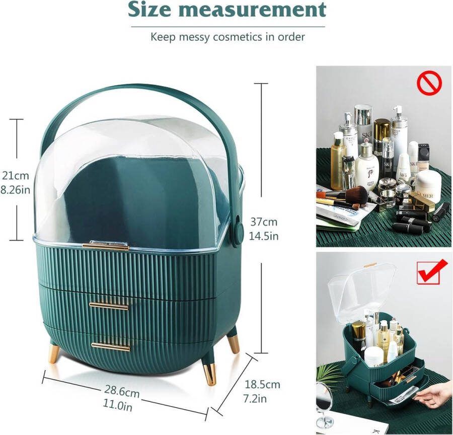 Make-uporganizer beauty-organizer met 3 schuifladen make-uptafel beautyorganizer voor dresser badkamer slaapkamer