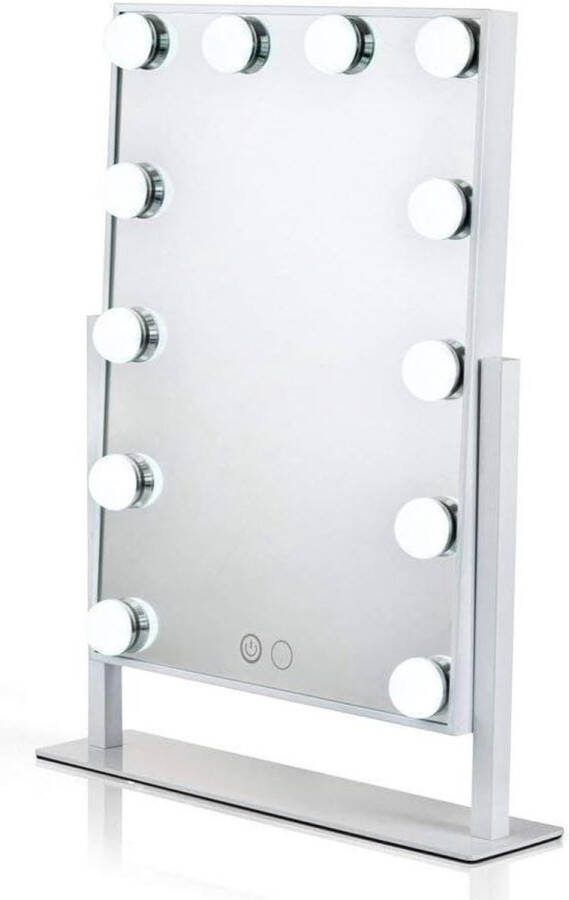 Make-uptafel Hollywood spiegel met verlichting 12 dimbare LED-lampen wit