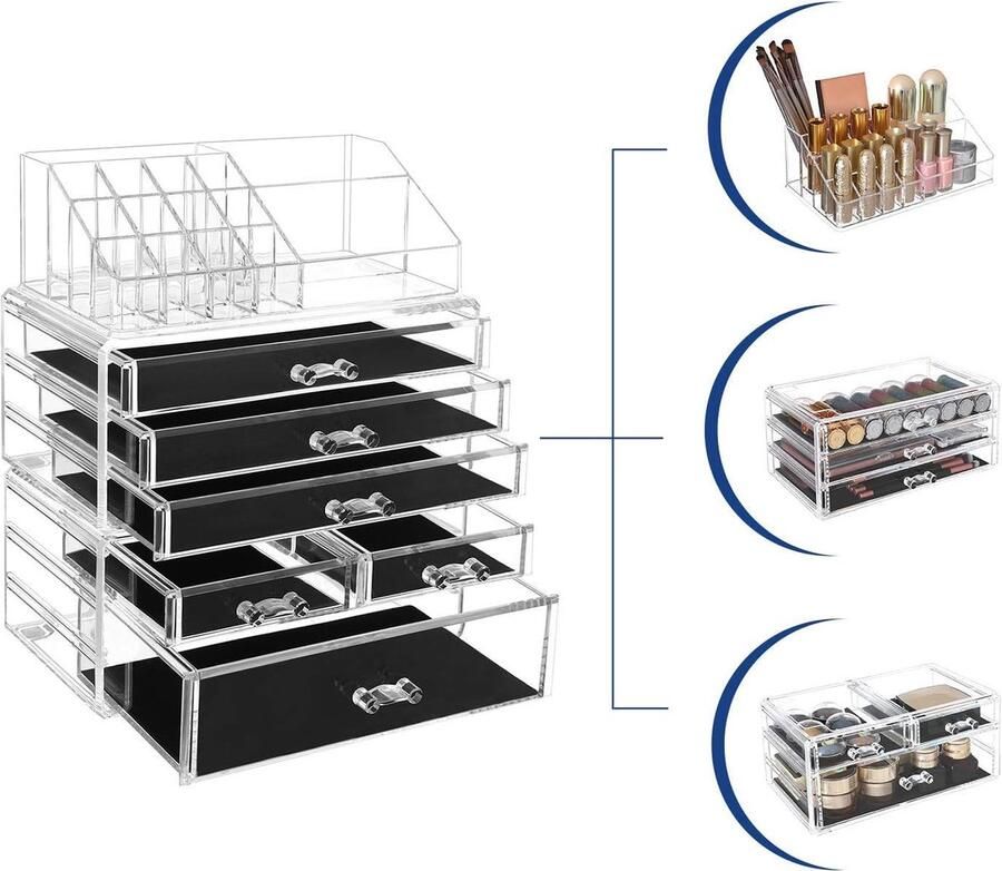 Makeup Organizer Transparant Skincare Organizer Opbergbox Makeup Opbergdoos Cosmetica Voor Badkamer en Makeuptafel