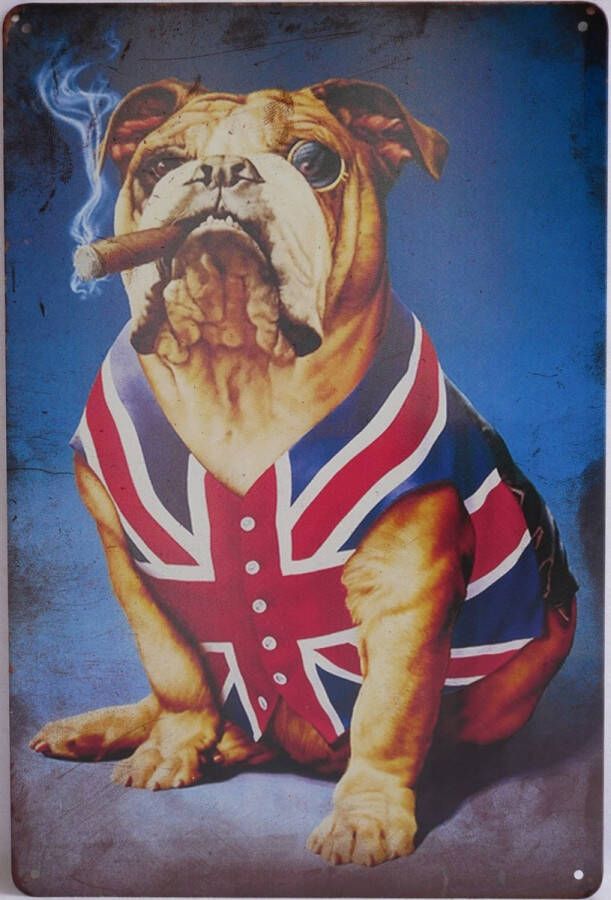 Mancave Decoratie Wanddecoratie Metaalbord Bulldog Wandborden 30x20cm