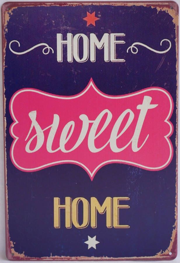 Mancave Decoratie Wanddecoratie Metaalbord Home sweet home Wandborden 30x20cm