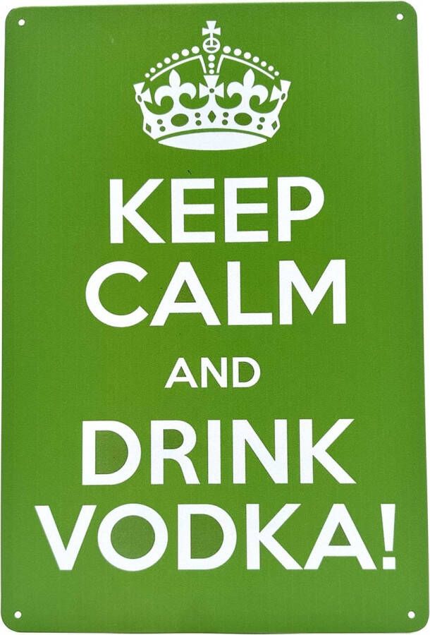 Mancave Decoratie Wanddecoratie Metaalbord Keep Calm and Drink Vodka Wandborden 30x20cm