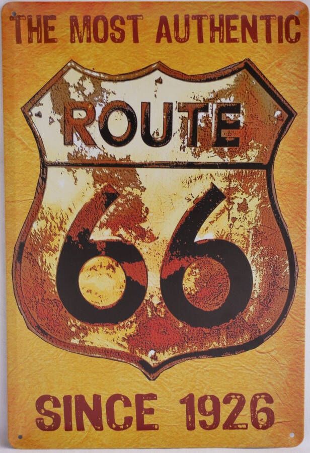 Mancave Decoratie Wanddecoratie Metaalbord Route 66 Wandborden 30x20cm