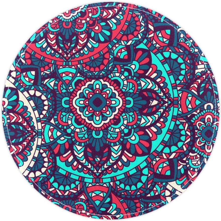 Mandala antislip wasbare ronde badmat 40x40cm