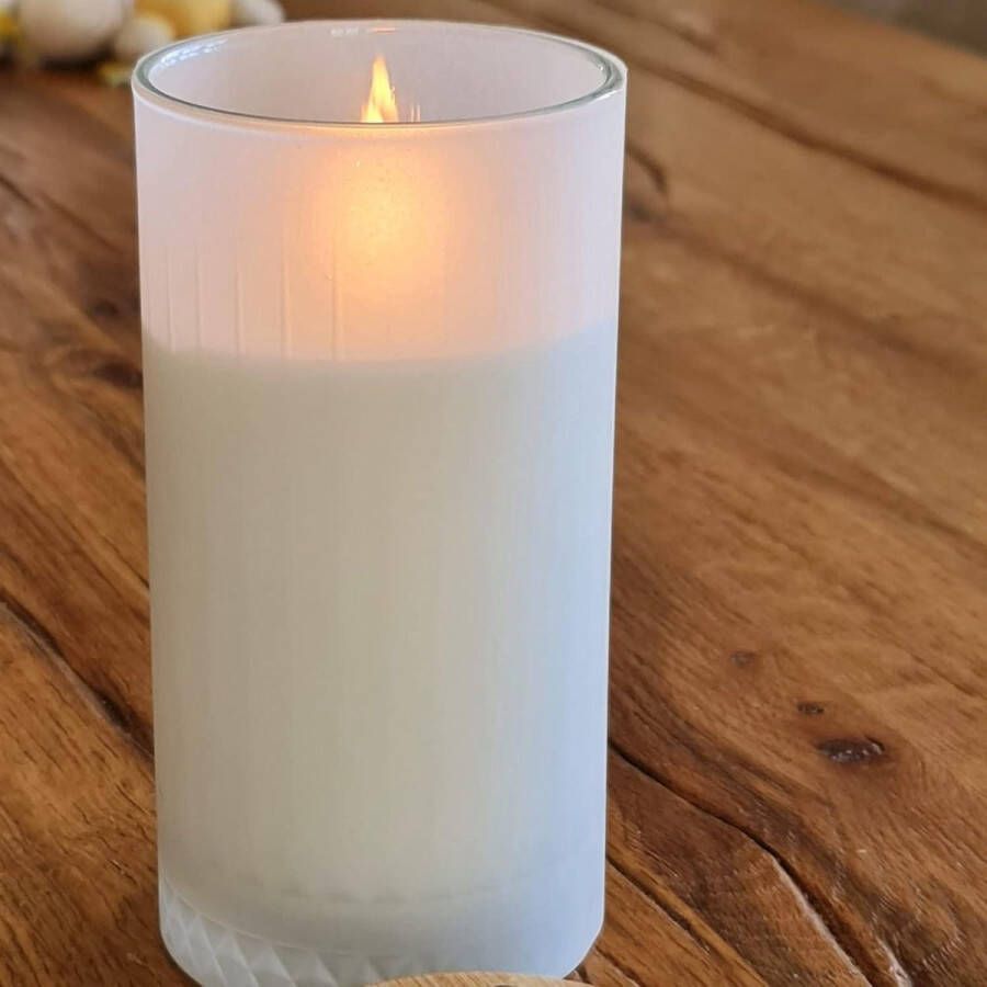 Mandarijn Kaneel Sensuele Geurkaars van Sojawas en Natuurlijke Etherische Olie voor Aromatherapie Kristallen Glazen Pot voor Spirituele Groei en Welzijn