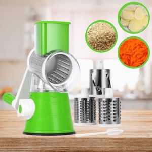 Mandoline Groentesnijder- Slicer Dicer Rasper Keukensnijder Kaasrasp – Trommelrasp Groen