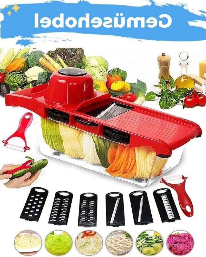 Mandoline snijder hakmolen 6 snijstijlen roestvrij staal multifunctioneel