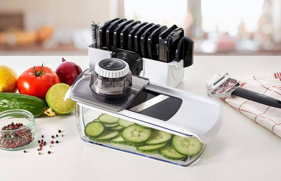 Mandoline Snijder voor Groenten en Kaas Professionele 11-in-1 Keuken Snijmachine met Julienne Zester en Sapcentrifuge Cheese Slicer