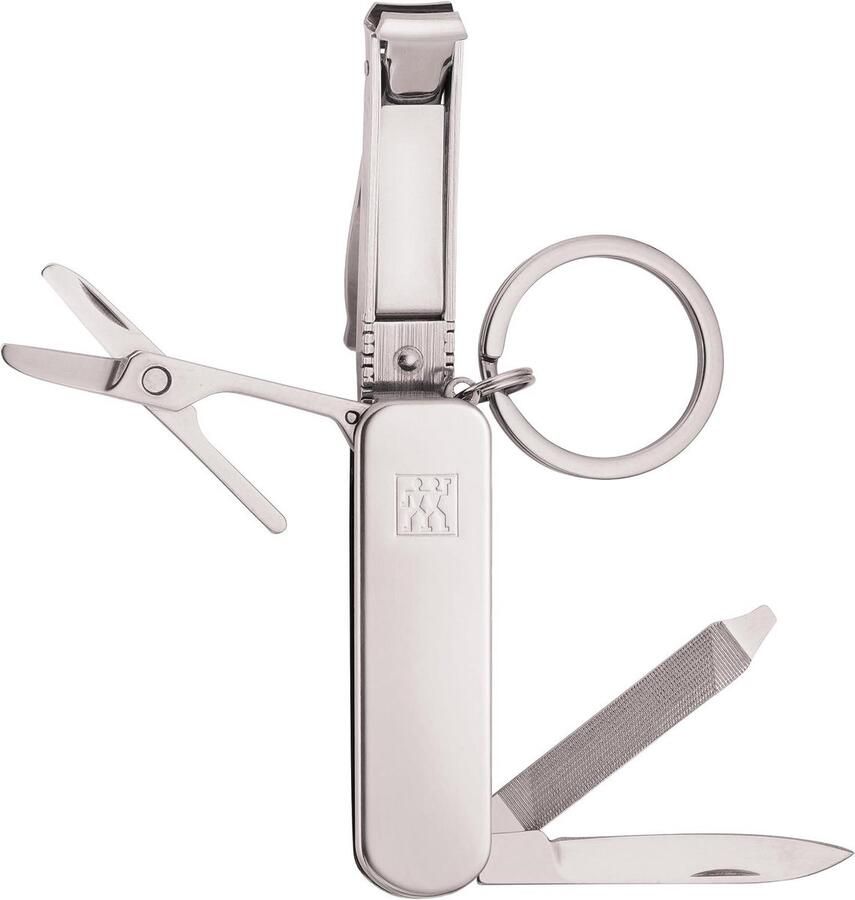 Manicure-pedicure multitool nagelschaartje nagelknipper nagelvijl zilver 60 mm