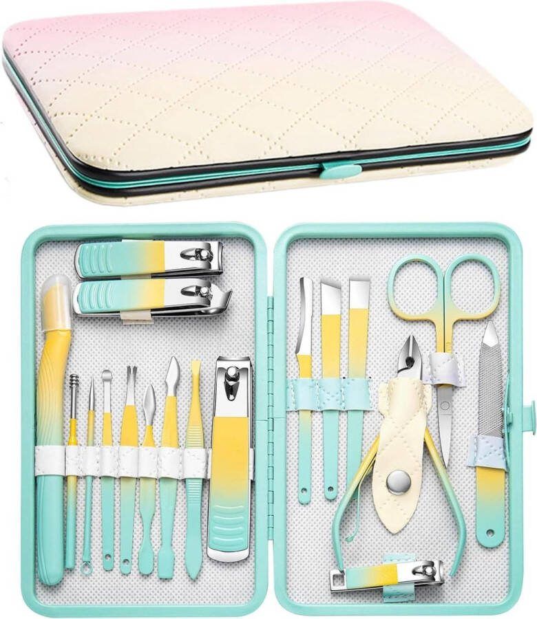 Manicure set Manicureset 18-delig nagelverzorgingsset-nagelknipperset-pedicureset-professionele verzorging-nagelknipper-professionele set-Manicure en pedicure