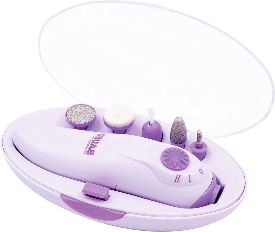 Manicure set Manicureset 38700 manicure- en pedicure set 5 opzetstukken werkt op batterijen opbergkoffer met nagelvijl useEffectiviteit met opberghoes