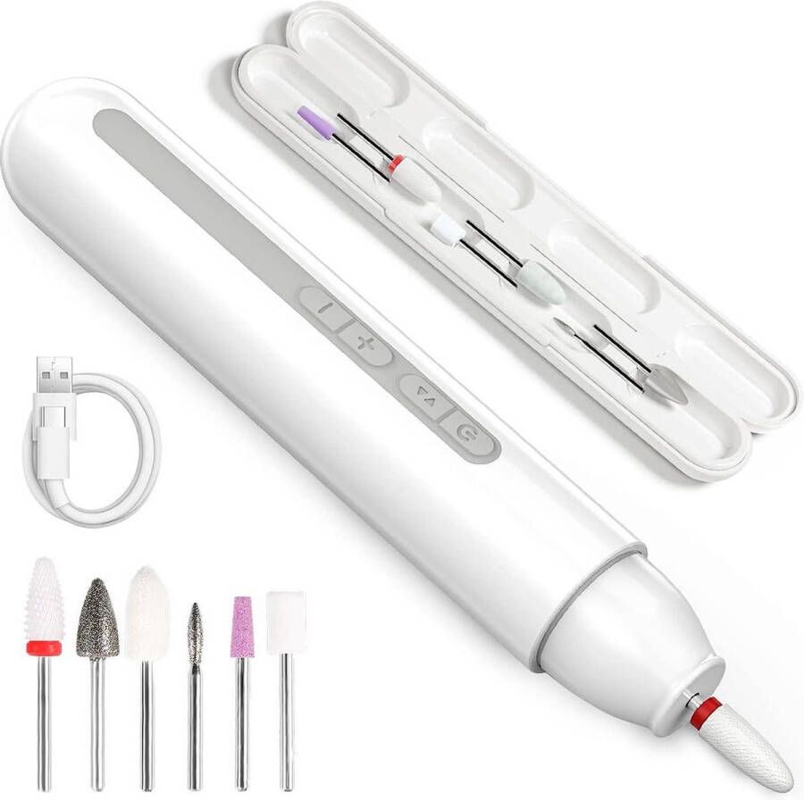 Manicure set Manicureset 6-In-1 Elektrische Draadloze Manicure Pedicure Nagelvijlen Set Elektrische Manicure Boorset 6 Veelzijdige Hulpstukken 6-speed Motor Snelle Rotatie (8500-13000 rpm) AG-1738