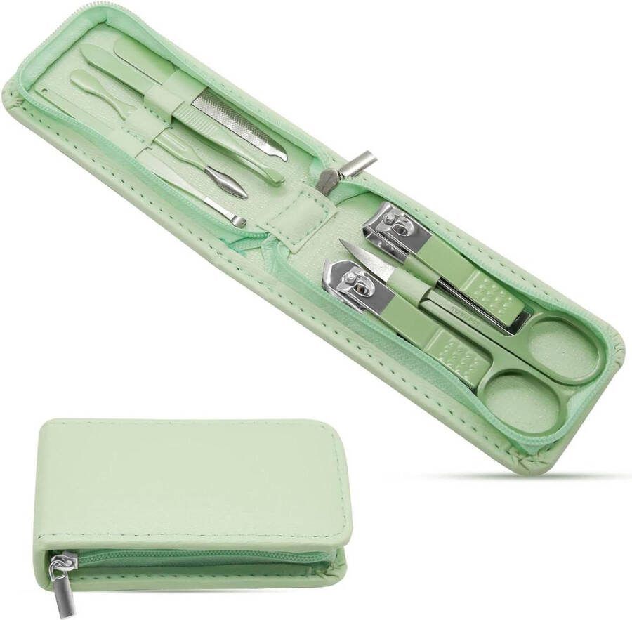 Manicure set Manicureset 7-delige nagelknipper kit roestvrij staal nagelsnijder trimmer gereedschap reizen pedicure verzorging kits met reispakket nagelverzorging kit voor nagels