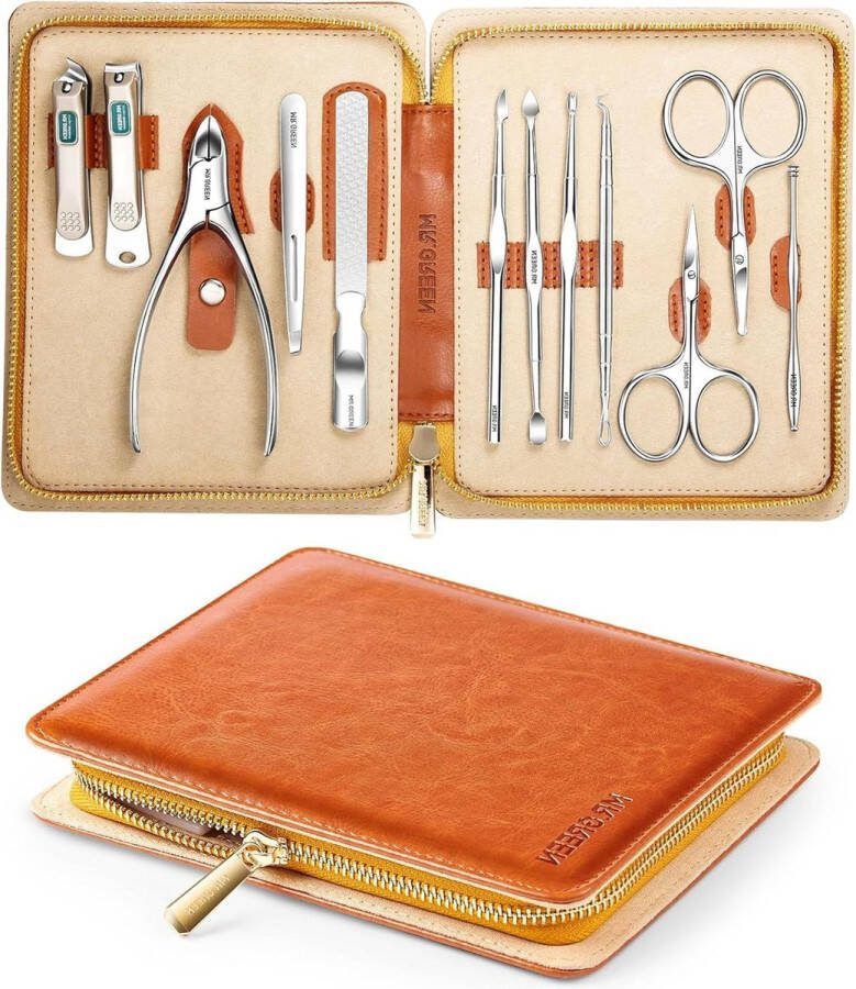 Manicure set Manicureset Nagelknipper Roestvrijstalen Professionele Nagelsnijder Manicure Pedicure Verzorgingskits Leren Hoesje