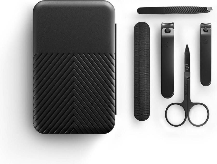 Manicure set Manicureset roestvrijstalen nagelknipper teennagelknipper nagelvijl pincet nagelriemschaartje reisetui Shears 3.0 5-delige nagelreisset heren