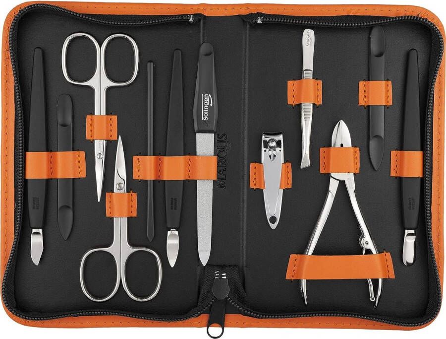 Manicure set van 12 stuks – Professionele pedicure tool – Nagelkit gemaakt in Duitsland Verzorgingsset – Echte lederen hoes – Ideaal voor reizen – Nagelset inclusief nagelknipper