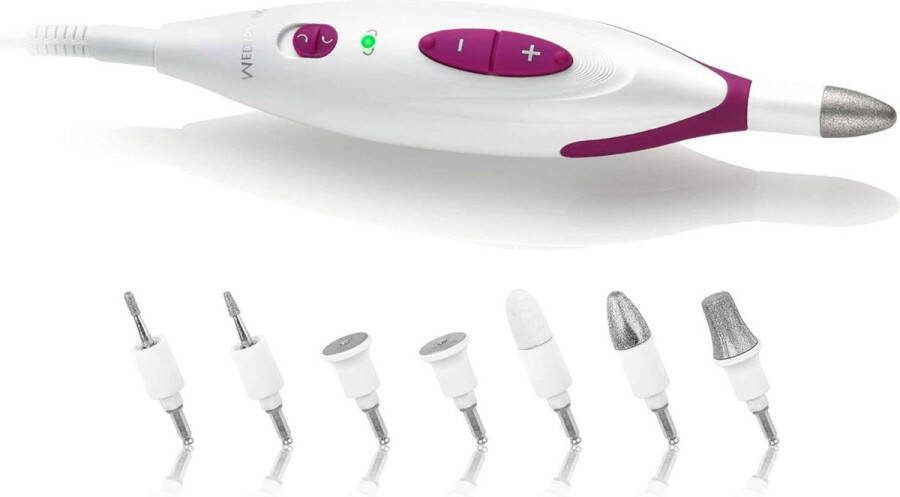 Manicureset Elektrische Manicure en Pedicure Set met 7 Nagelverzorgingshulpstukken 2 Snelheidsinstellingen voor Nagels Nagelriemen en Eelt