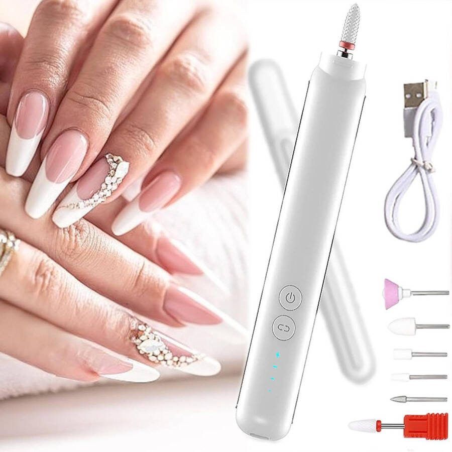 Manicureset Elektrische Nagelknipper Vijf Polijstkoppen Nagelpolijstmachine Zes Snelheid Verstelbaar Gelnagels Pedicure Sets