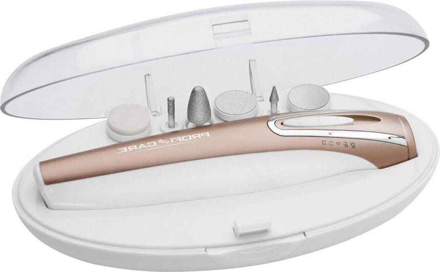 Manicureset elektrische nagelverzorging set met 6 klompjes 4 LED-lichtniveaus en opbergdoos ProfiCare PC-MPS 3016
