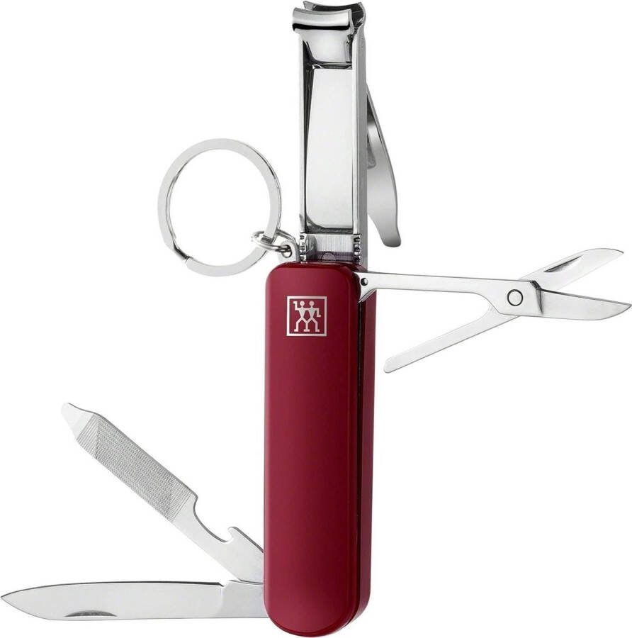 Manicureset Klassiek Inox 24-Delige Pedicure Multi-Tool Rood 90 mm Lengte