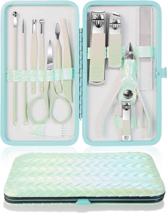 Manicureset professionele nagelknippers manicure- en pedicureset roestvrij staal nagelverzorging gereedschap grooming kits vrouwen reiskoffer