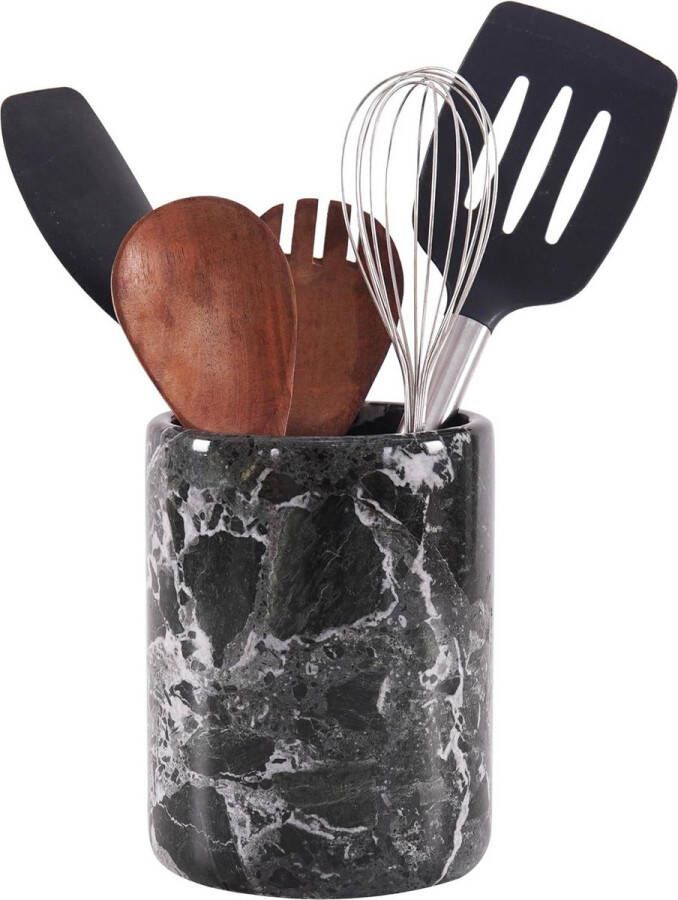 Marble Utensil Holder Spoon Caddy Kitchen Sink Organizer Handmade Kitchenware Set 4.5x4.5x6.5 Inch Cutlery Chopstick Canister Utensil Holders Home Accessories spatelpot