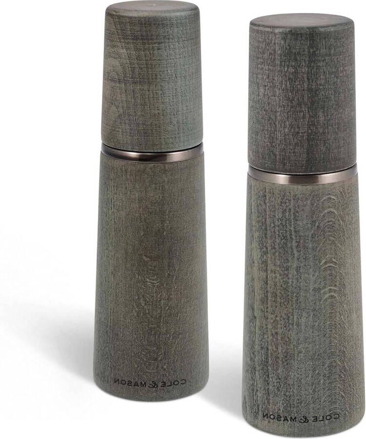 Marlow Grijs Zout Pepermolen Precision+ Instelbare Maling Gebeitst Beukenhout 185mm Cadeauset Inclusief 2 x Molens Levenslange Garantie op Mechanisme Elegante Keukenaccessoires
