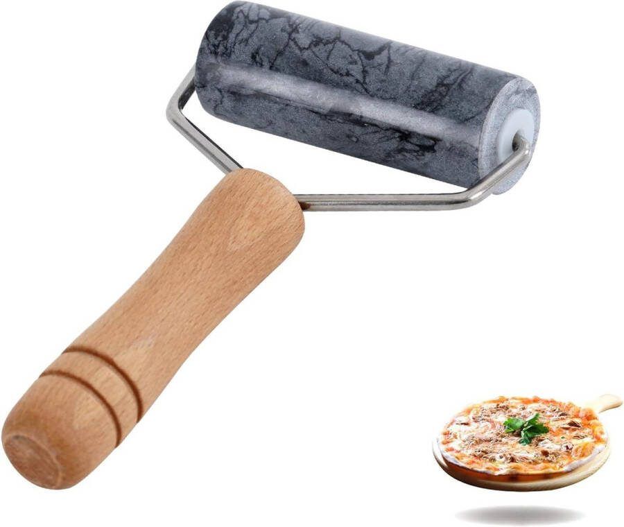 Marmeren deegroller met anti-aanbaklaag voor taarten tortilla fudge pizza koekjes zwart