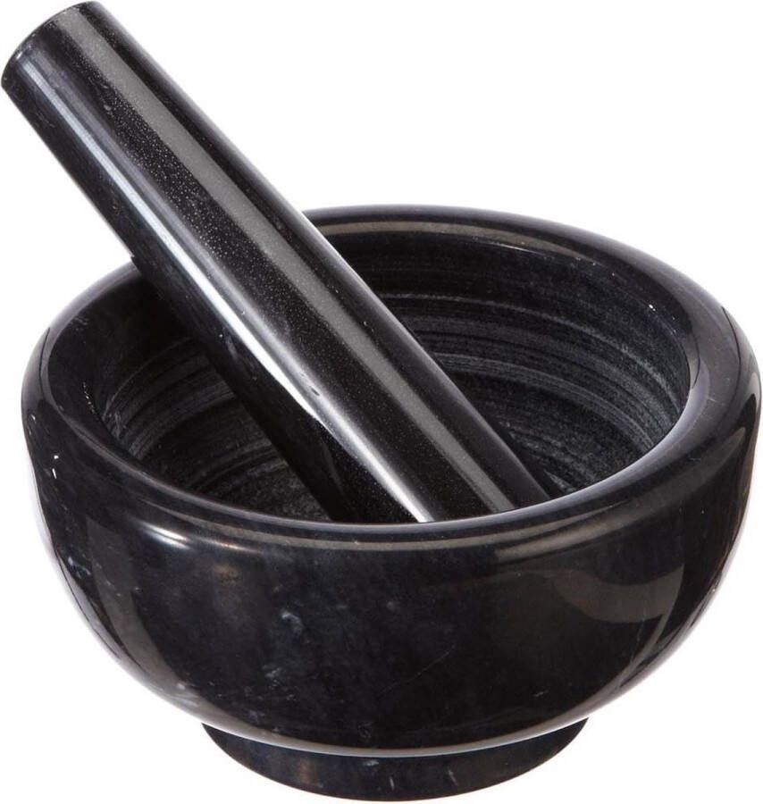 Marmeren vijzel 11 cm lengte kookaccessoire voor keukenkruiden