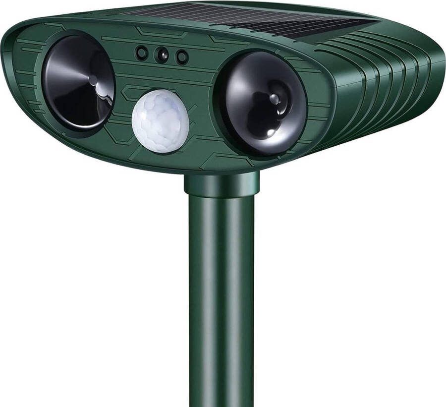VBZ Marterverjager Outdoor – Ongedierte Verjager Met Ultrasone – Waterdichte Muizen verjager Met Breed Frequentiebereik – Ratten verjager Op Zonne Energie Groen