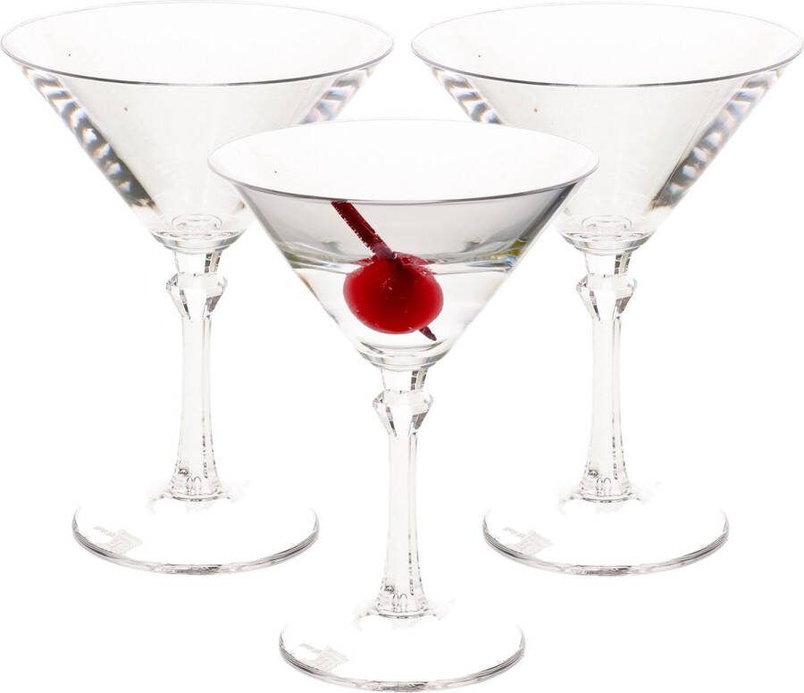 Martini cocktailglas 8x 20 cl 200 ml transparant kunststof feest cocktail glazen