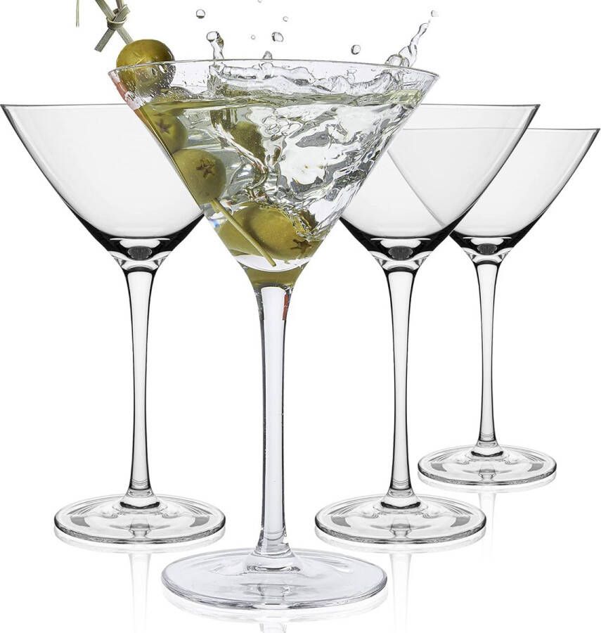 Martini-glazen set van 4 stuks 24 cl onbreekbaar en elegant design glazenset cocktailglazen martiniglazen longdrinkglazen feestglazen barkeeperset baraccessoires